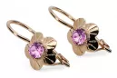 Des boucles d'oreilles Artisanat vintage Améthyste Or rose 14 carats vintage d'origine vec028r